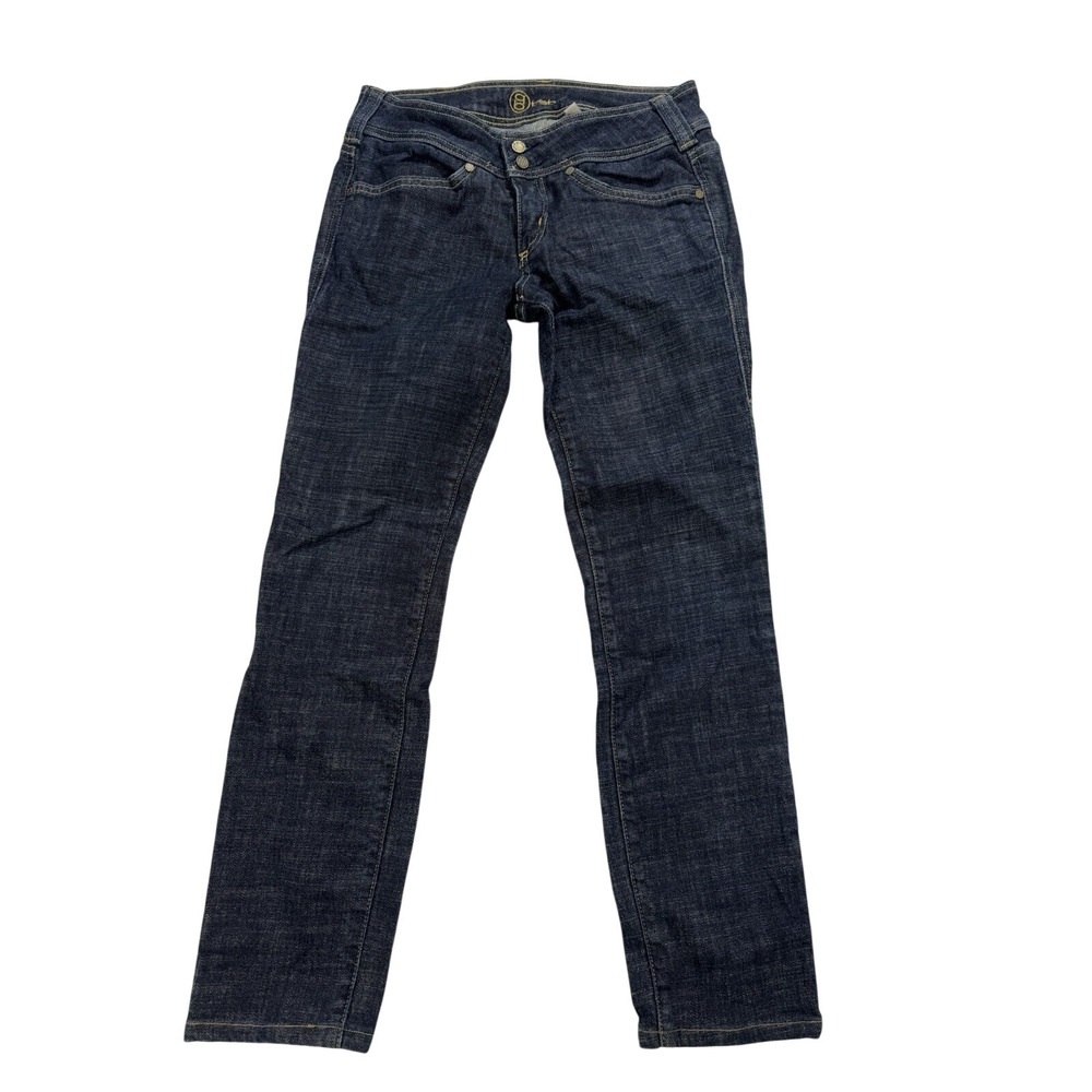 Bebe Double Button Skinny Jeans Dark Wash Stretch Denim Size 28